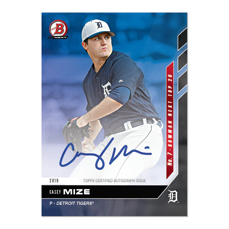 On-Card Auto # to 49 - Casey Mize - Bowman NEXT TOPPS NOW® Card T7B