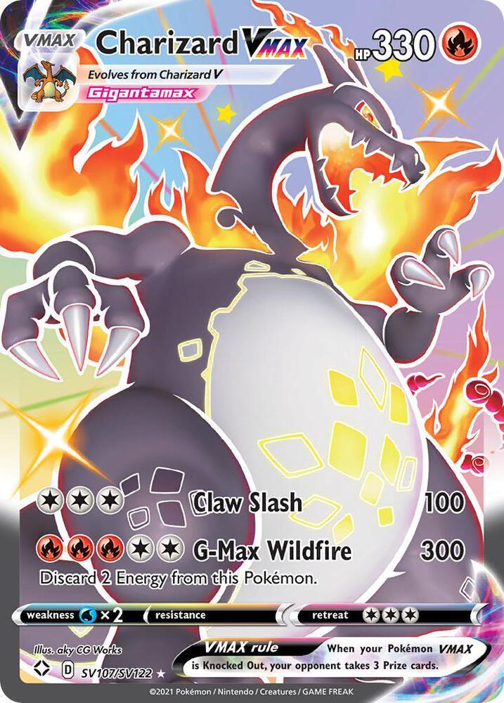 Pokemon Shining Fates: Shiny Vault SV107/SV122 Charizard VMAX Near Mint