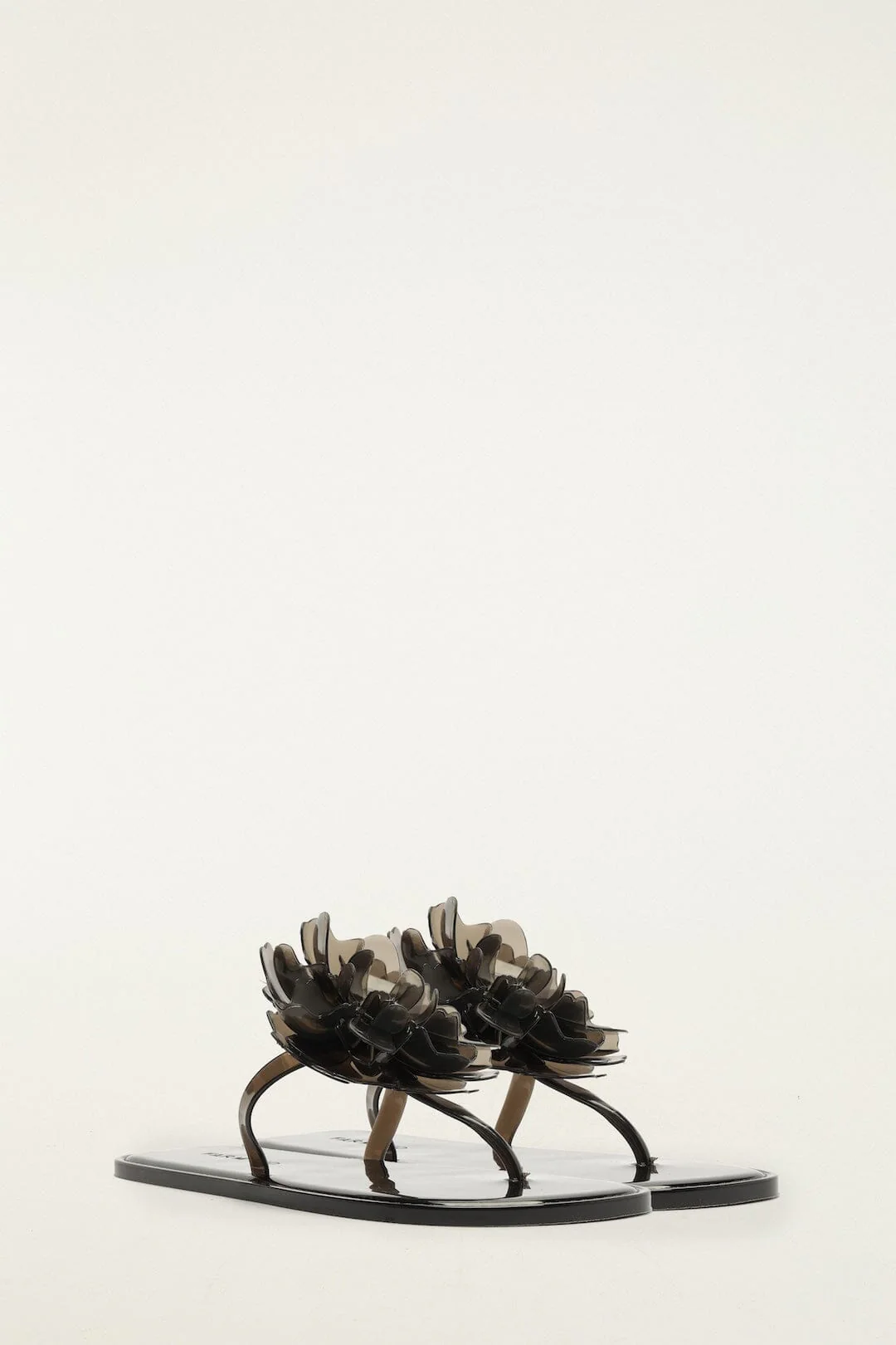 Black Jelly Flower Flat Sandal