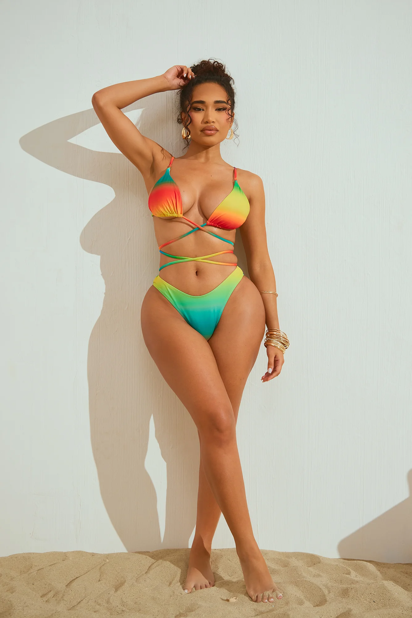 Kataleya Strappy 2 Piece Bikini - Red/combo