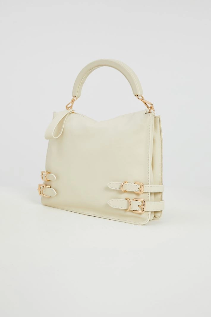 Strap-detailed bag - CREAM GOLD