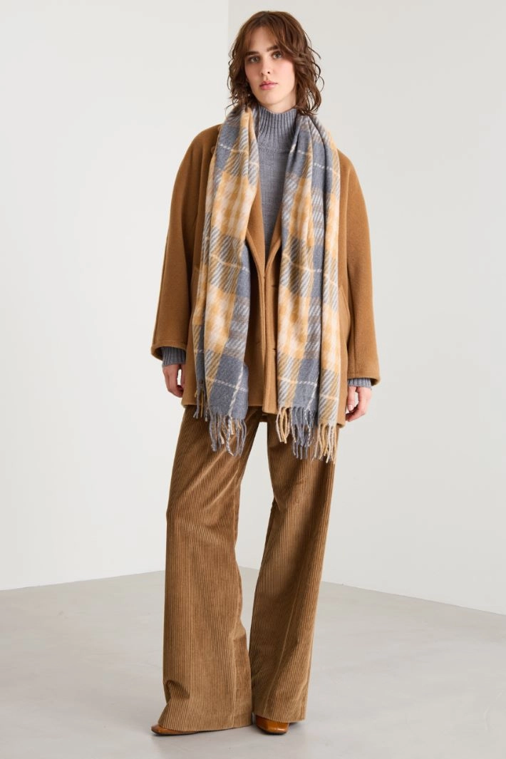 Yarn-dyed stole - GREY BEIGE