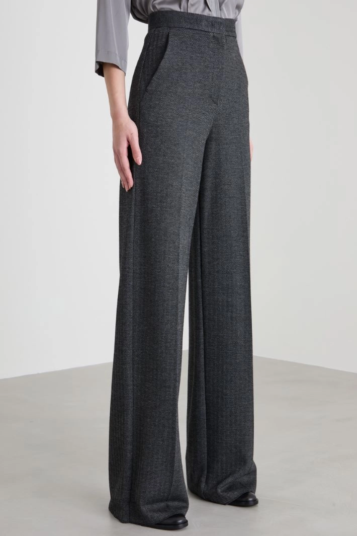 Jersey palazzo trousers - GREY