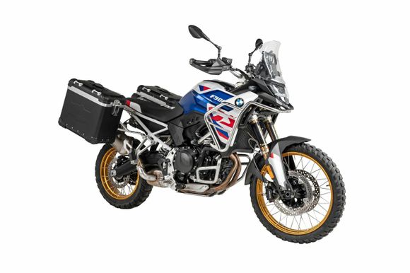 Touratech suitcase Complete kit ZEGA Evo 38/45 - Gray support included - Black anodizedBMW 900 F 900 GS - 2024 - 2026Ref: Trt01619A / 01-083-6837-0
