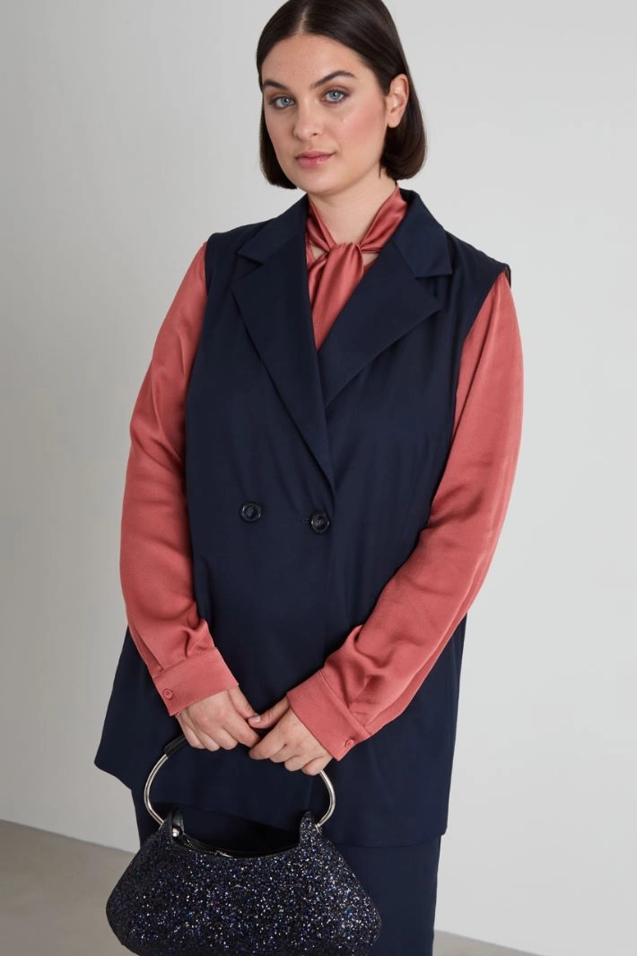 Twill gilet - NIGHT BLUE