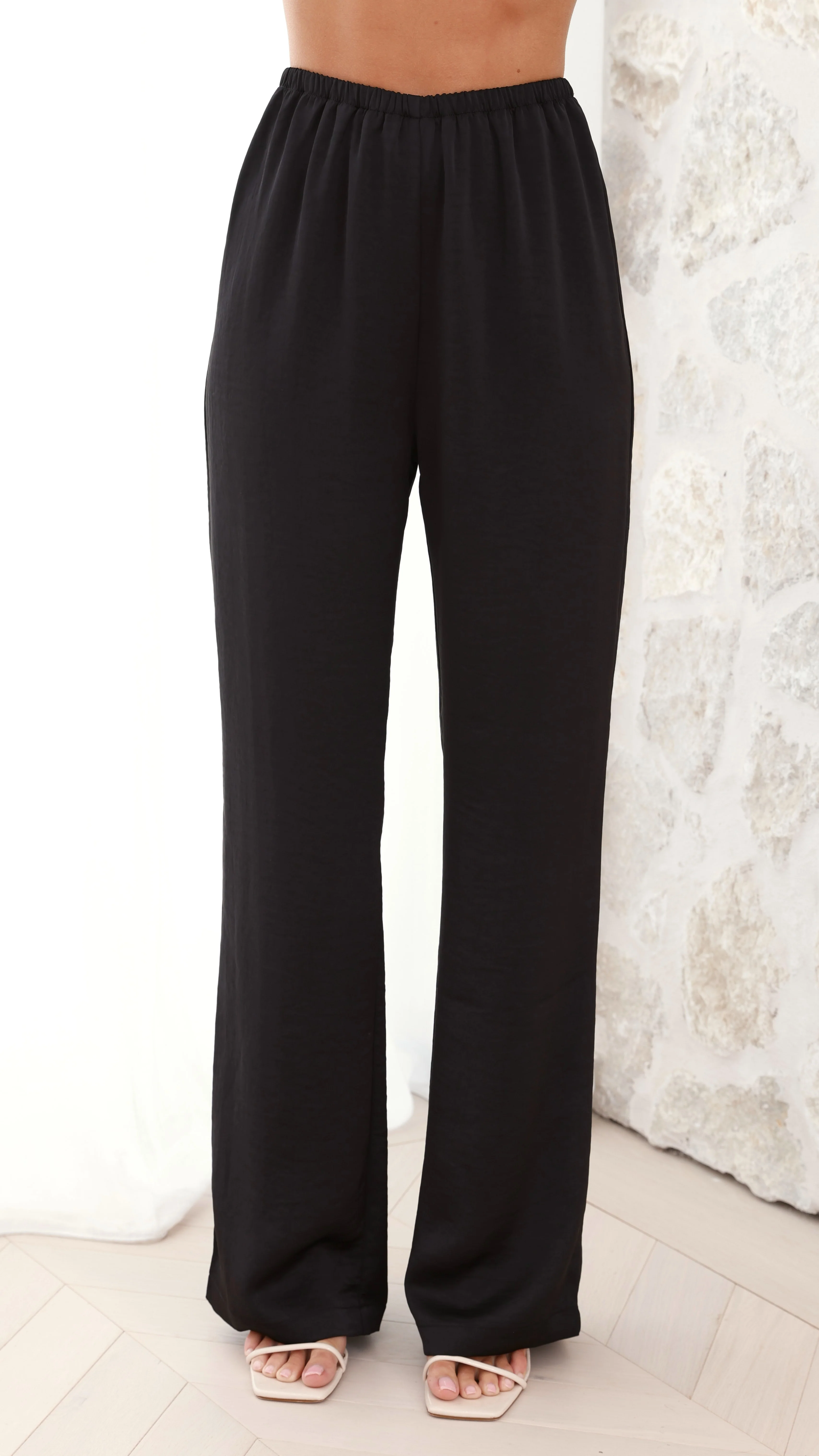 Imogen Button Pants - Black