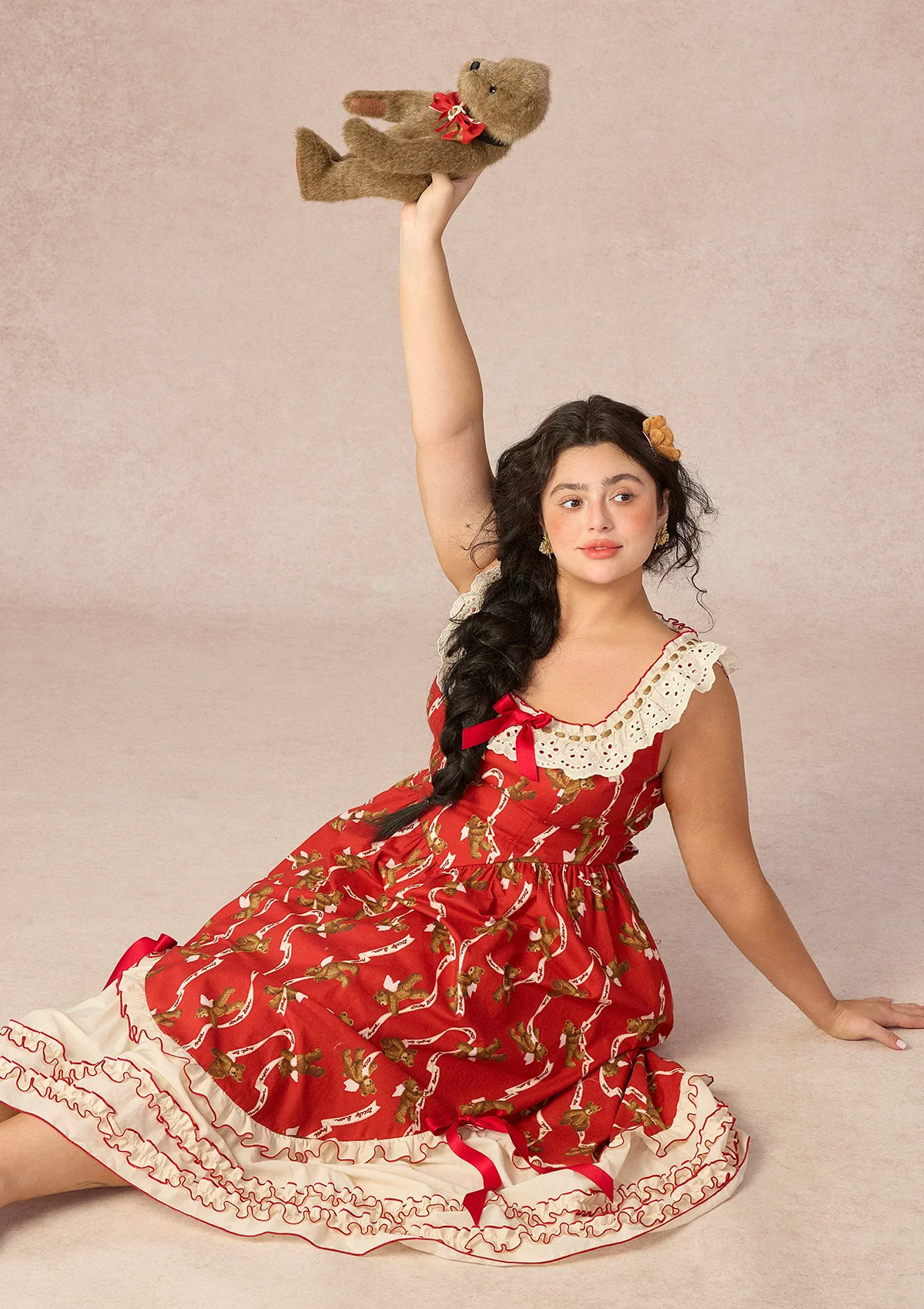 Curve&Plus Teddy Tomato Sauce Dress