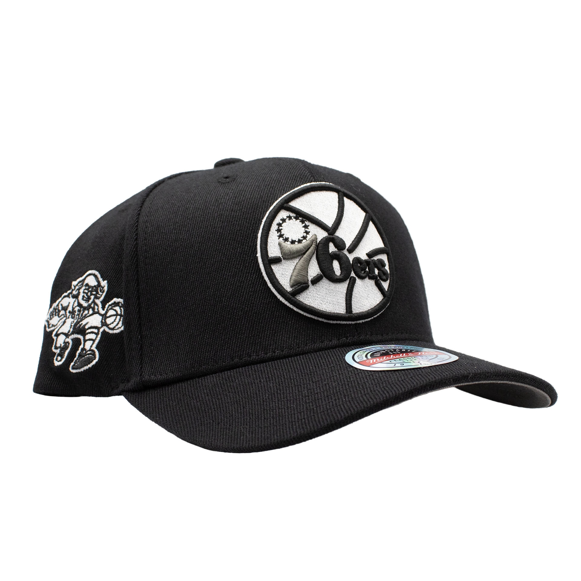 Philadelphia 76ers Monochrome Classic Red Stretch-Snap NBA Cap Black