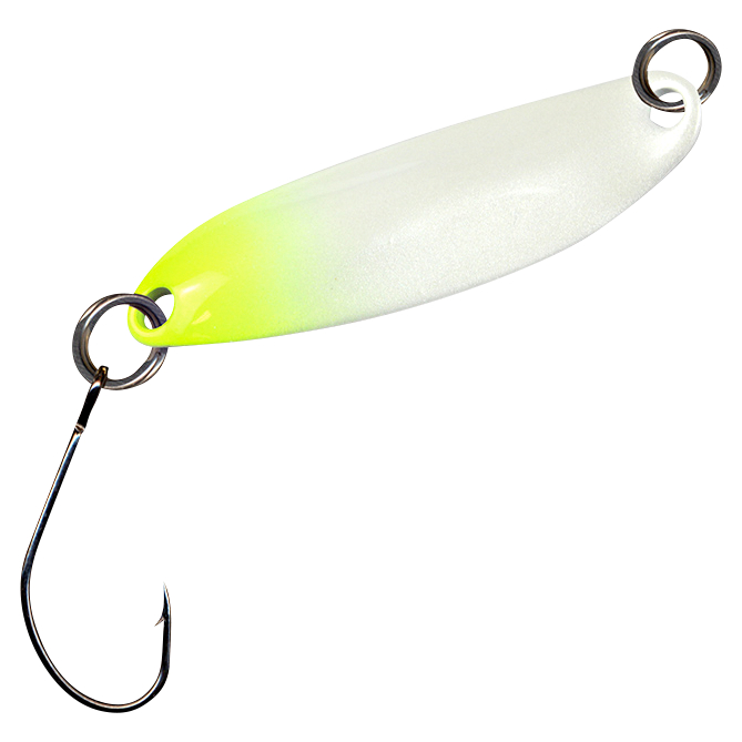 FTM Trout Spoon Hornet (White\/Yellow, Grey UV)
