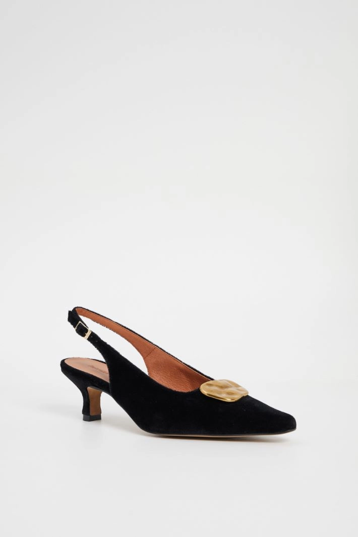 Velvet slingbacks - BLACK