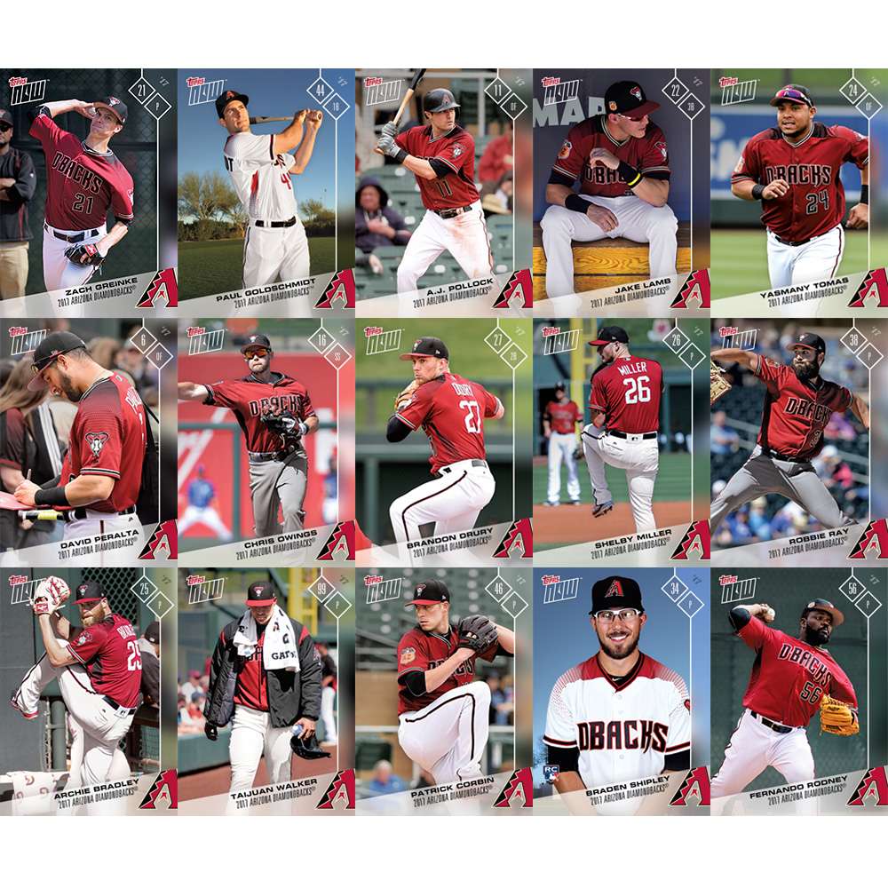 2017 Arizona Diamondbacks TOPPS NOW® Road To Opening Day 15-Card Team Set - Print Run: 33 Sets