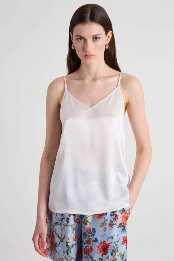 Lingerie satin top - WHITE