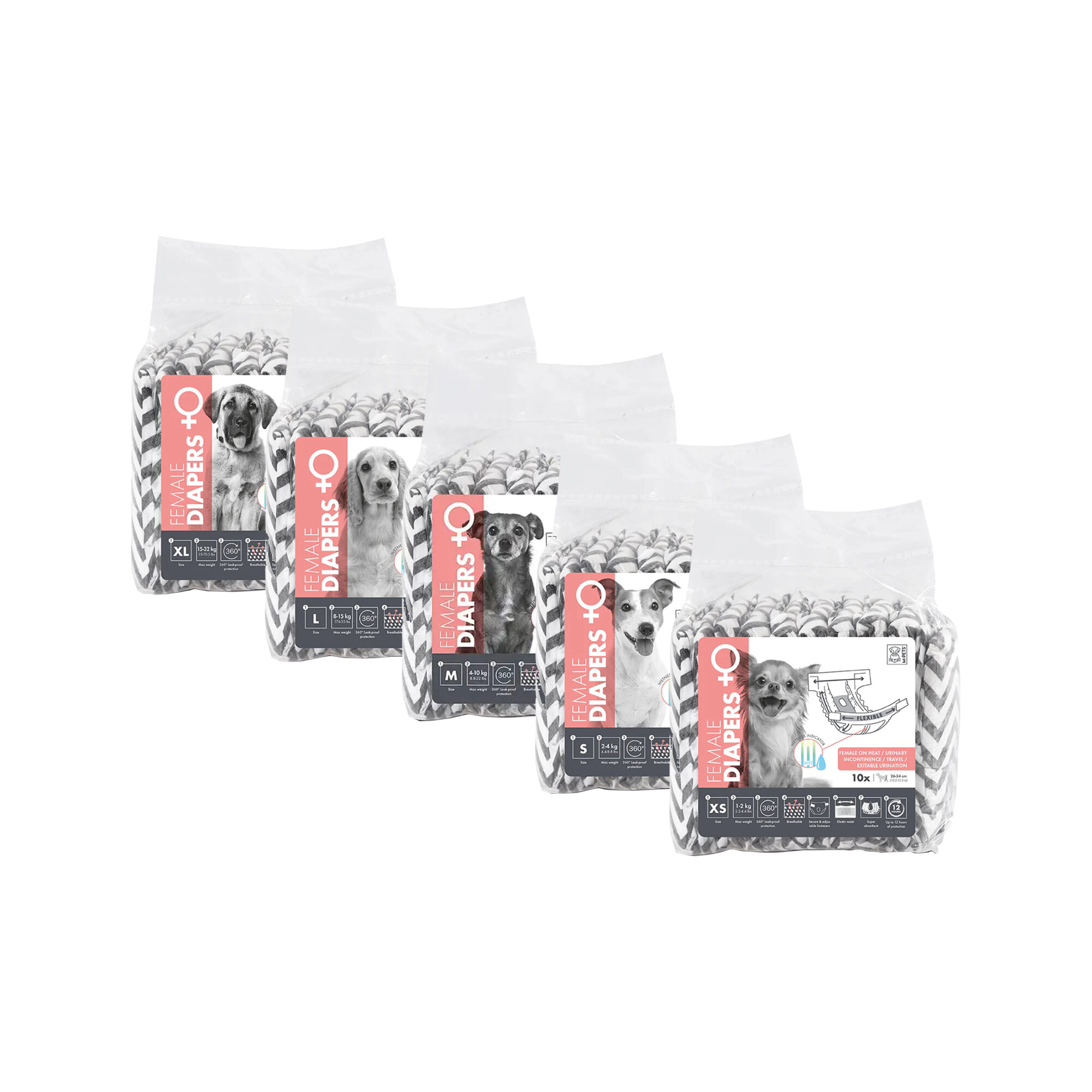 M-Pets Dog Diapers Female - XS - 10 pieces
