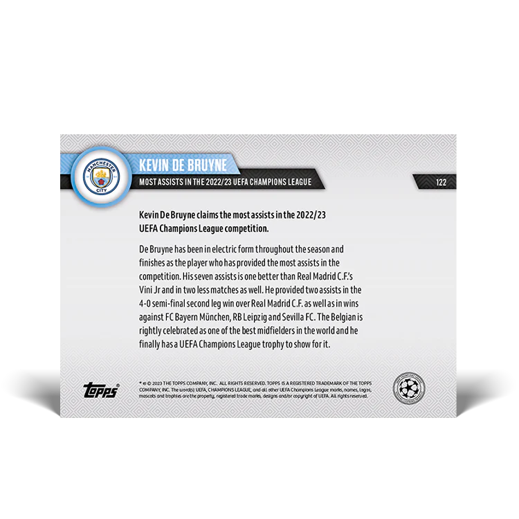 Topps UK - Most assists in the 2022-23 UEFA Champions League - UCL TOPPS NOW® Card #122