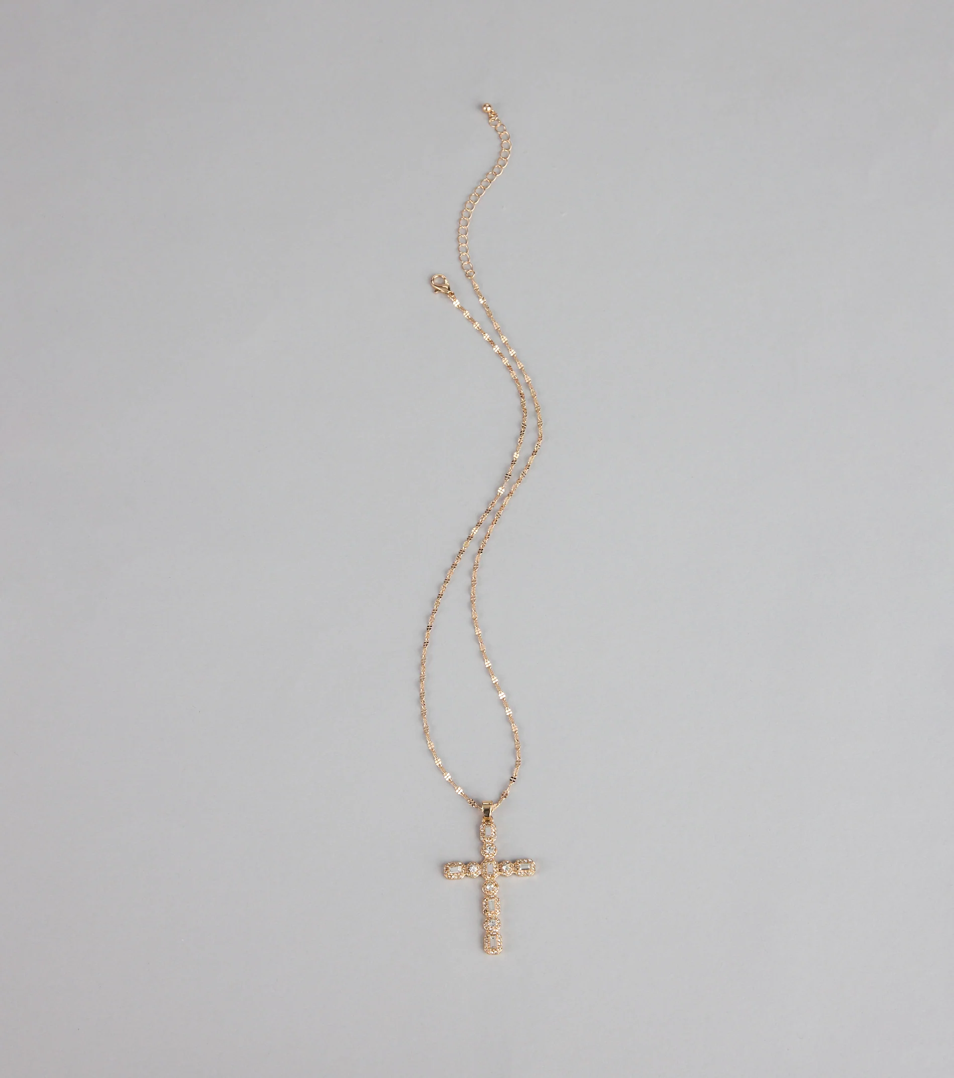 Shine On Rhinestone Cross Necklace