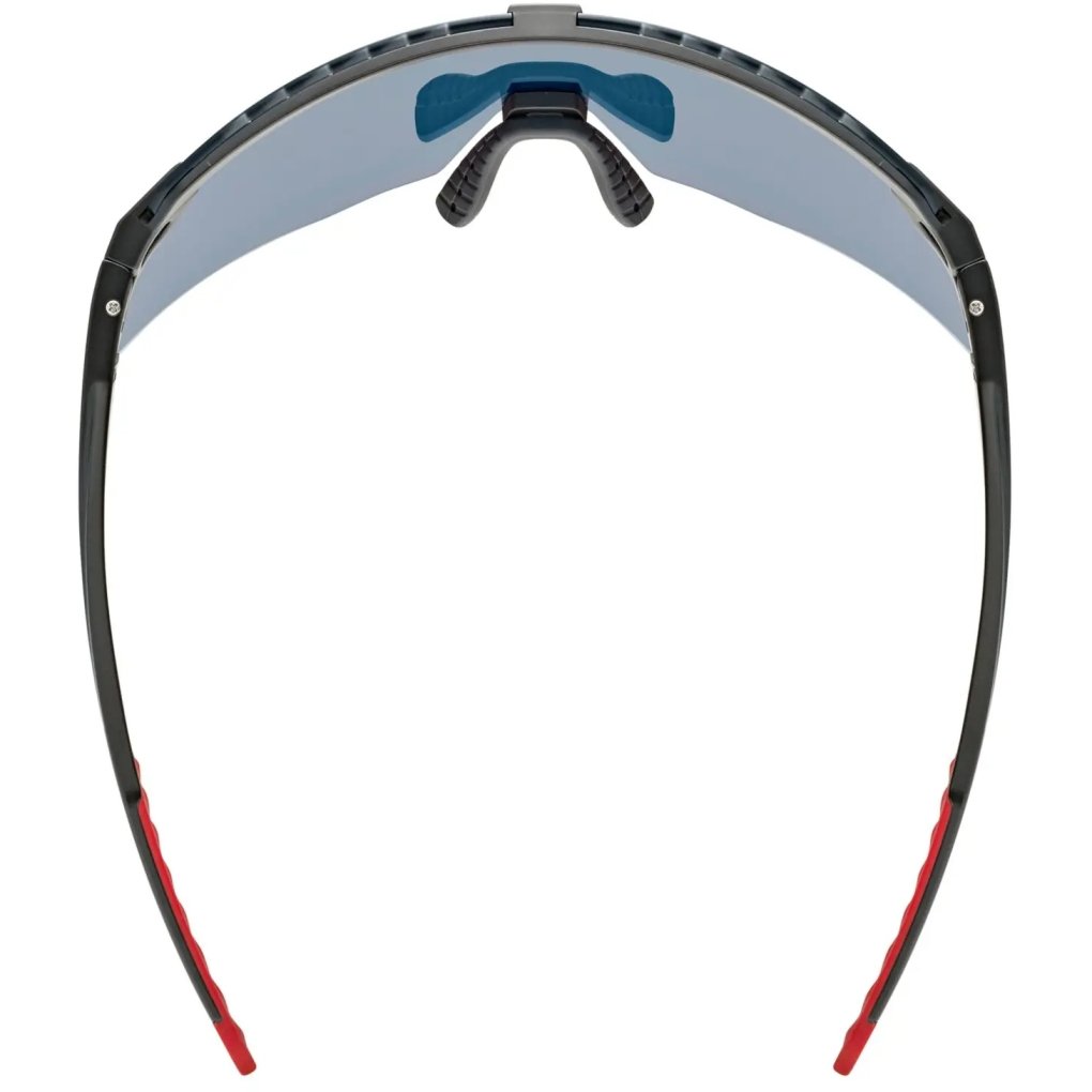 Uvex pace stage Cycling Glasses - black matt/mirror red