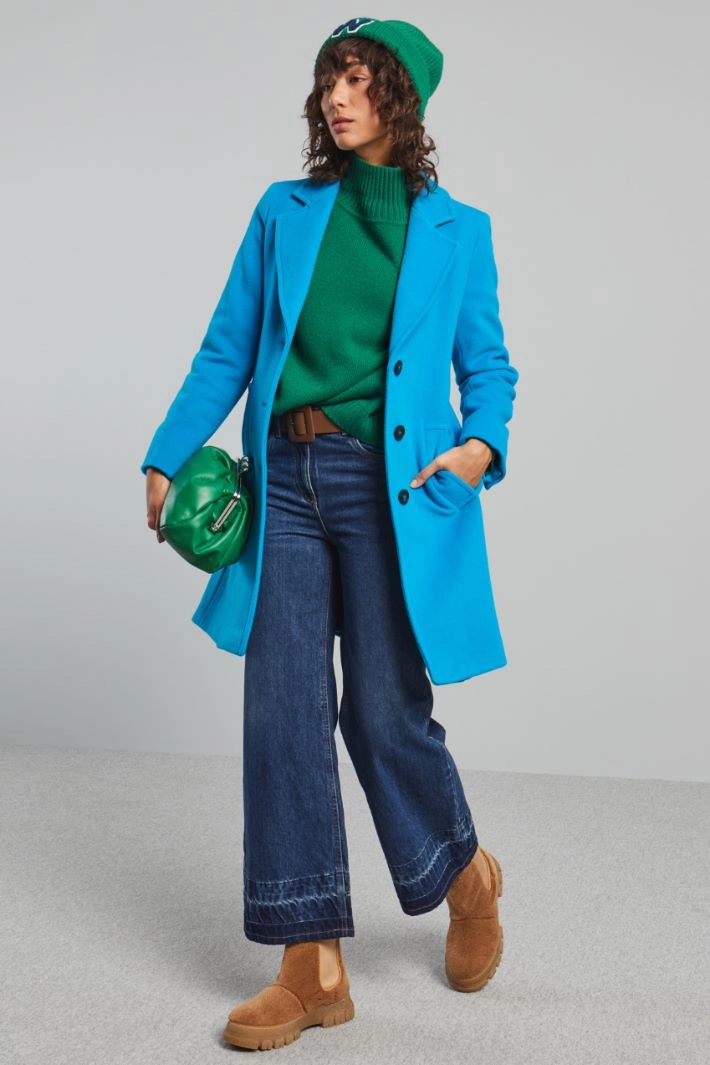 Semi-fitted coat in cloth - BLUETTE