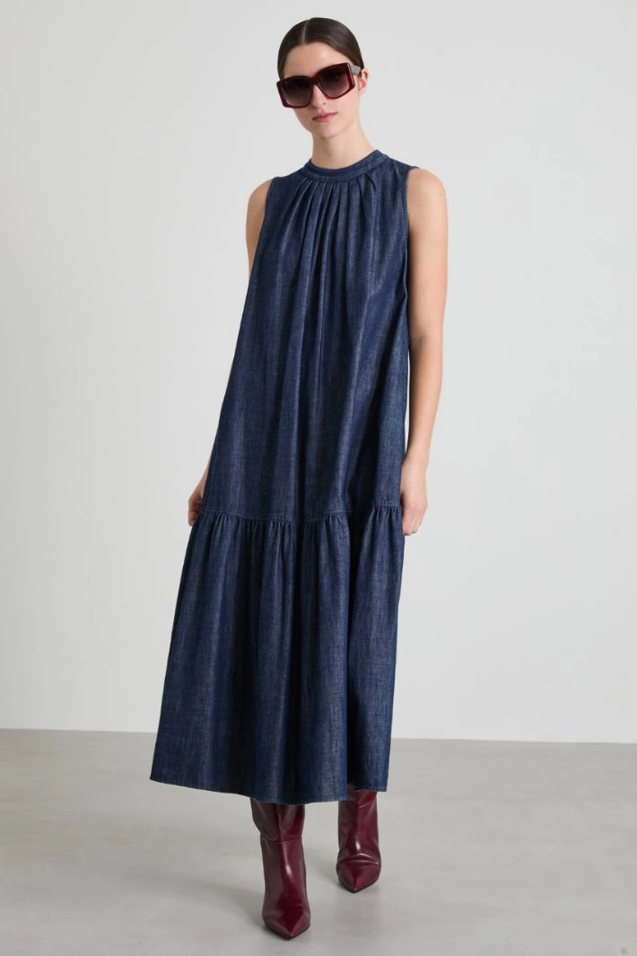 Long denim dress - BLUE
