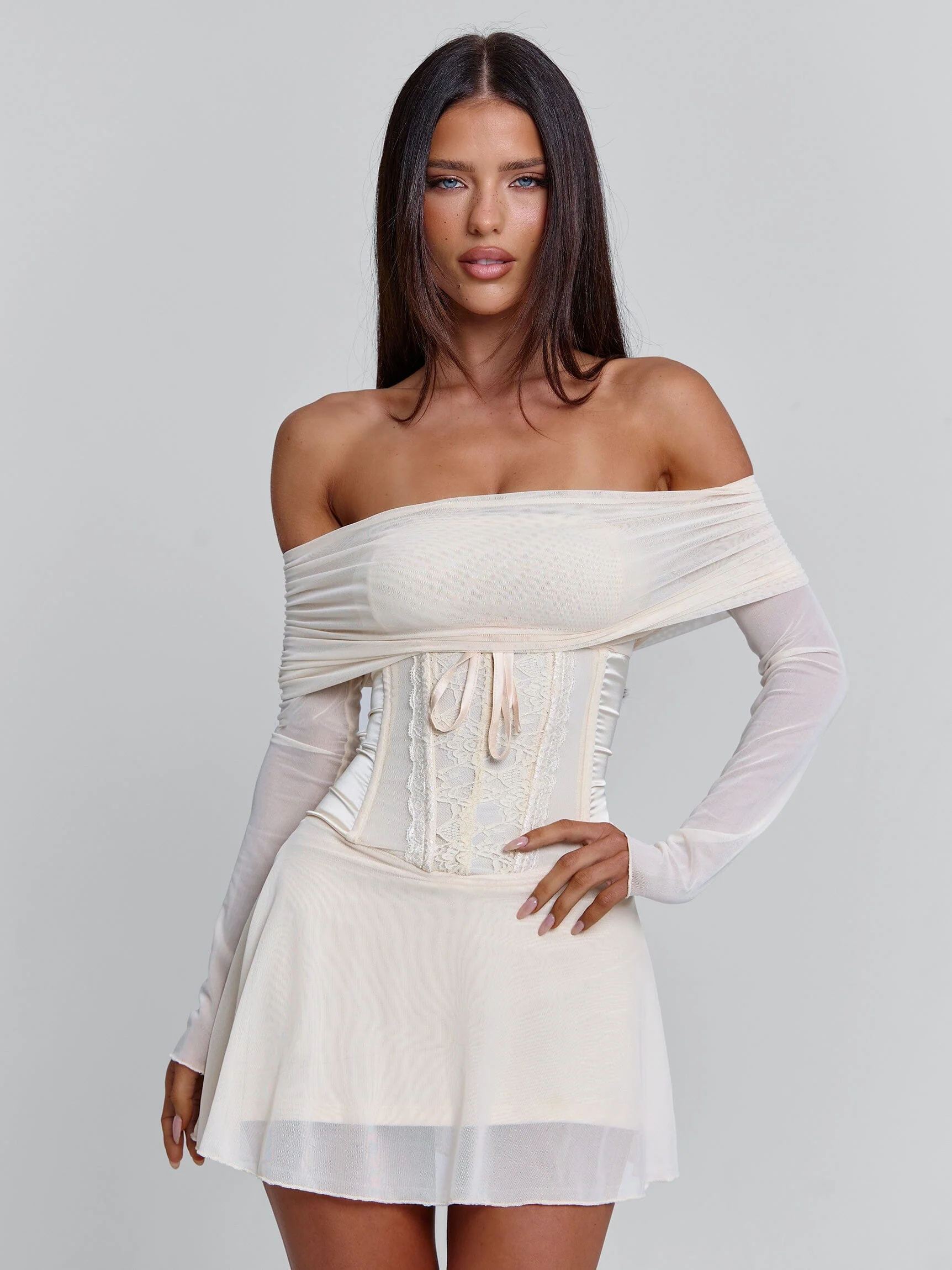 Orla Mini Dress Beige