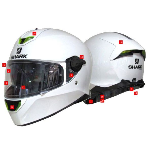 Shark BAMBOO RED Cheek Pads - SKWAL 2 - BlueRef: SH1218
