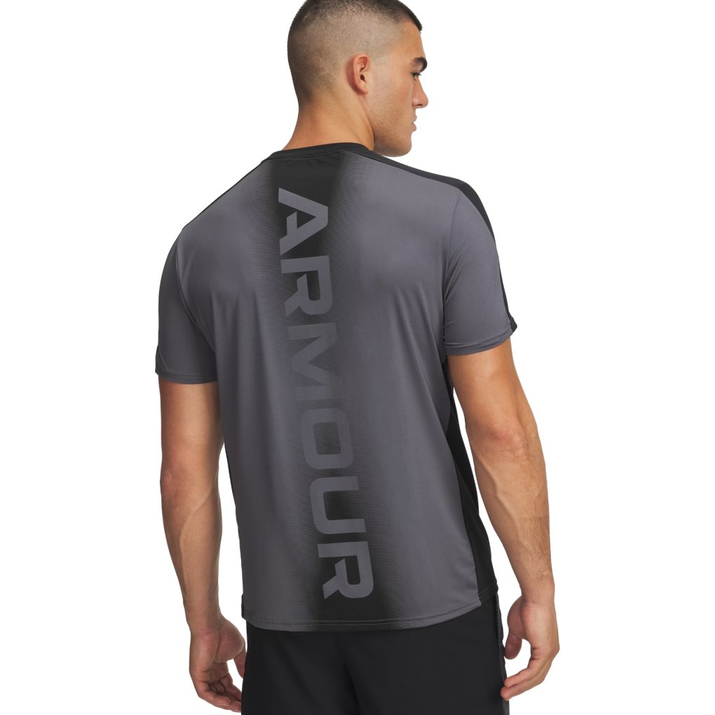 Under Armour HeatGear® Wordmark Short Sleeve Shirt Men - Castlerock/Black