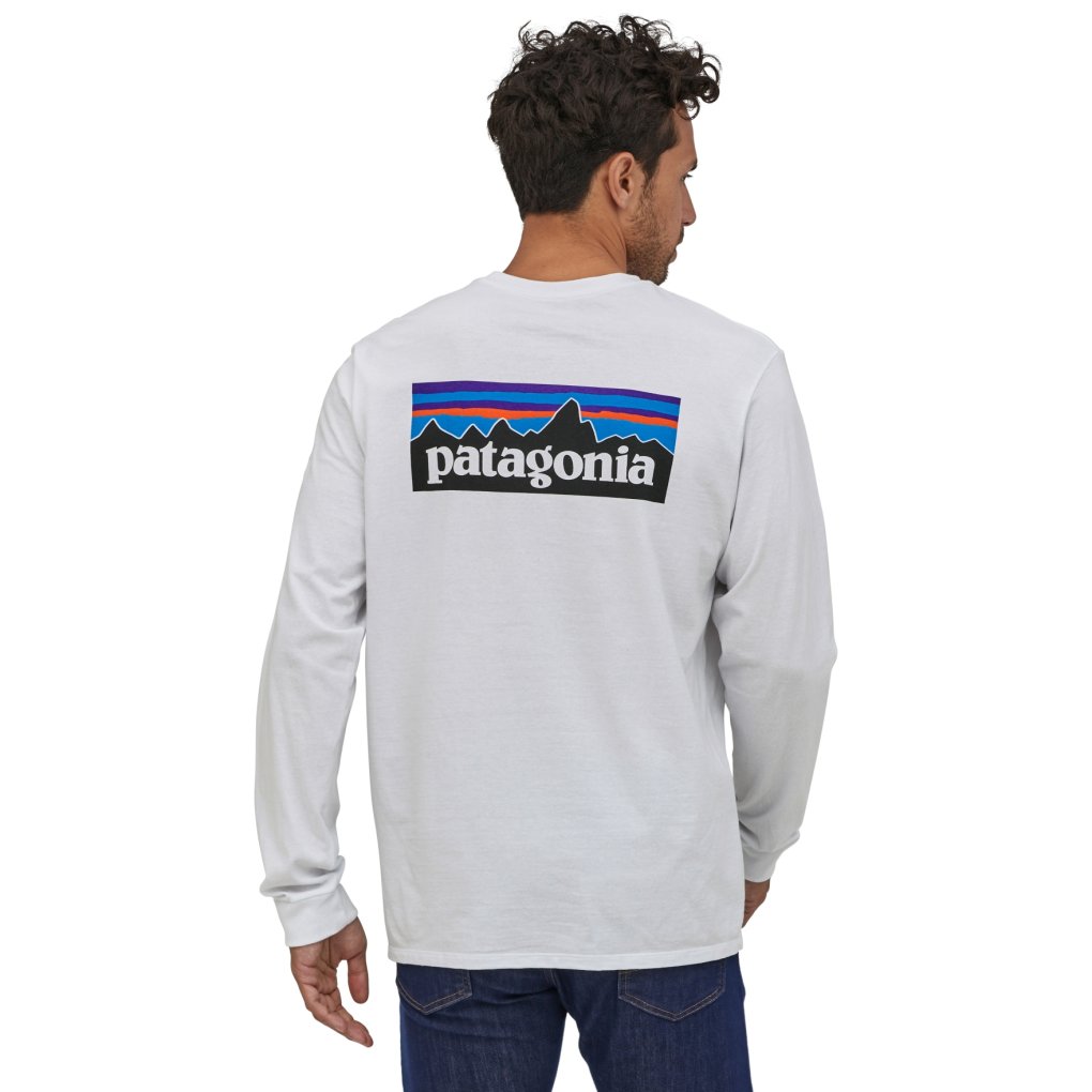 Patagonia P-6 Logo Responsibili-Tee Longsleeve Shirt Men - White
