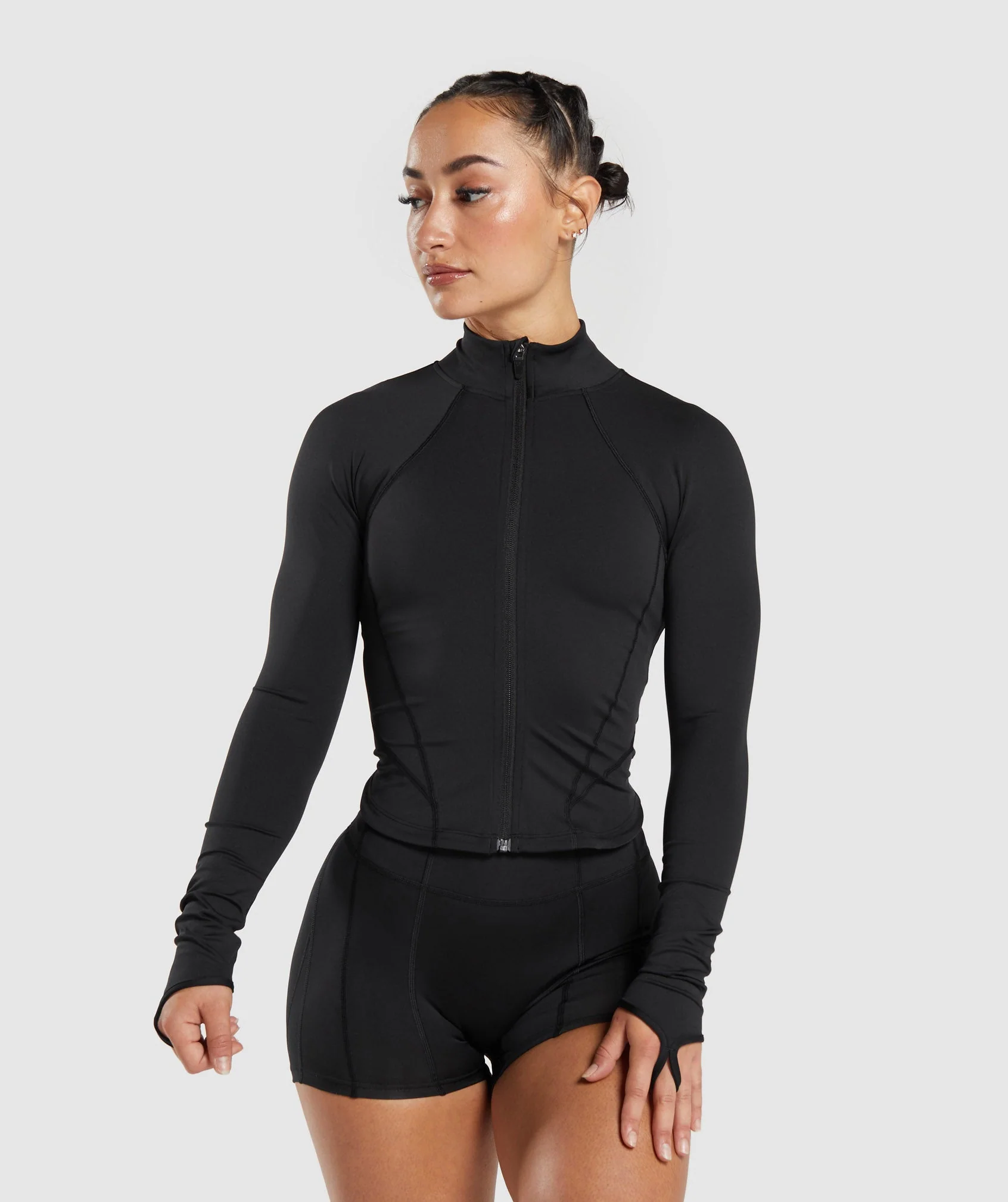 GS Power Midi Zip Up Jacket Black