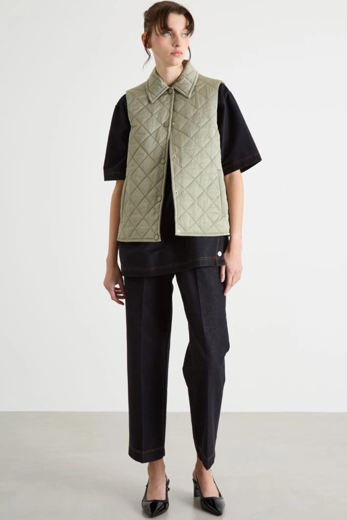 Quilted gilet - GREEN