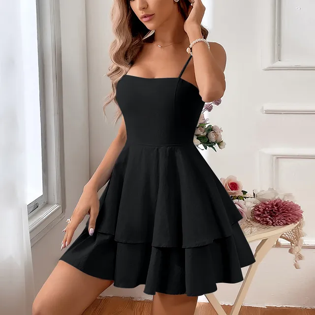 Juliette | Women's Tiered Spaghetti-Strap Cocktail Mini Dress