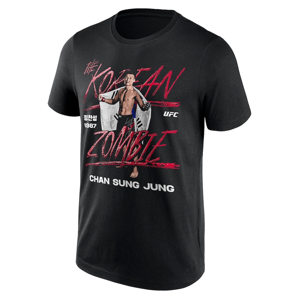 UFC Chan Sung Jung The Korean Zombie Flag T-Shirt - Black - Mens
