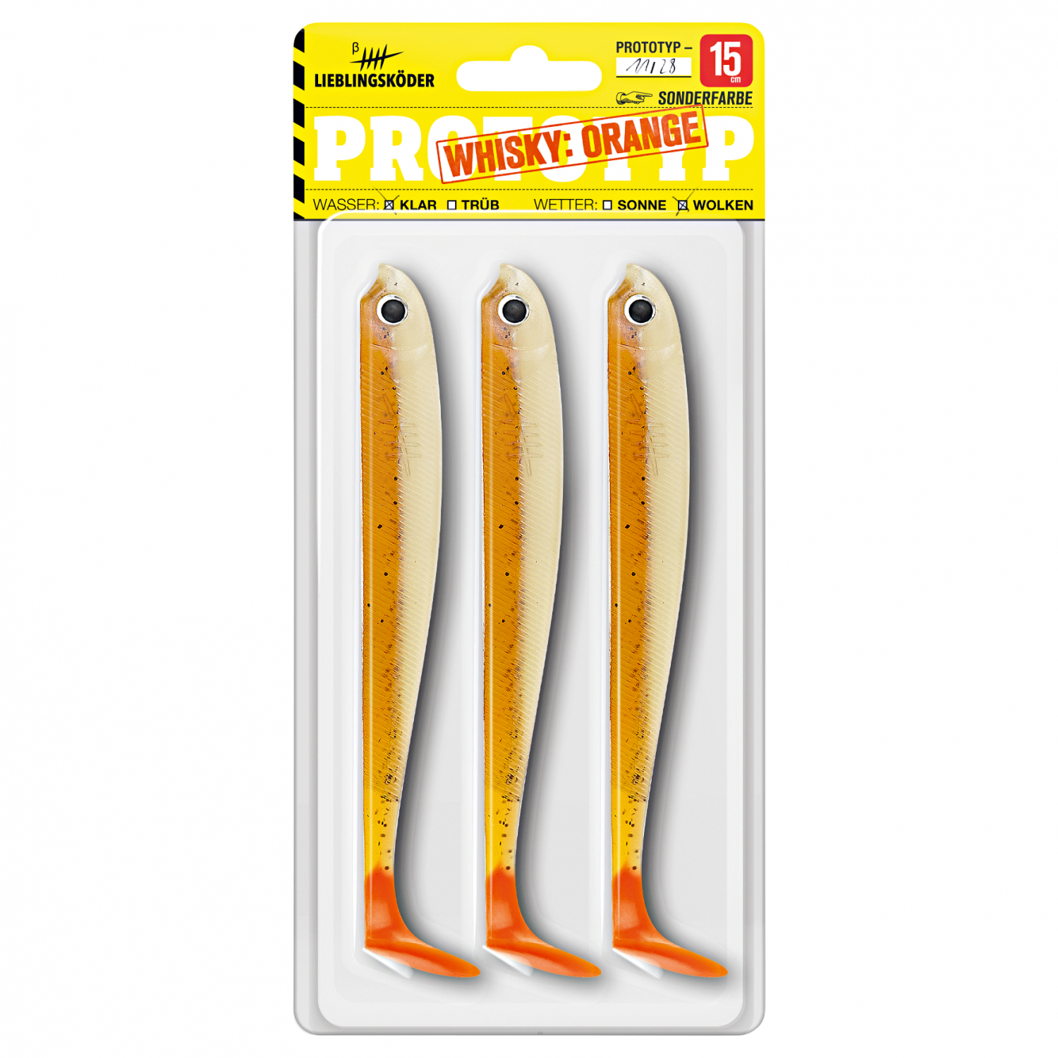 Lieblingsköder Shad Pike Bait (15 cm, Whisky Orange)