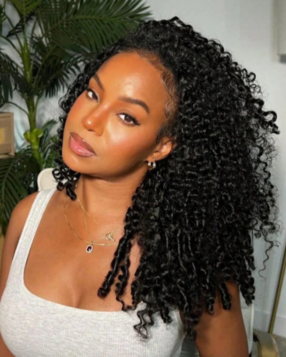 Ophirawig 3 In 1 Half Wig Glueless Jerry Curly Wig Invisi Drawstring Natural Black Endless Protective Styles