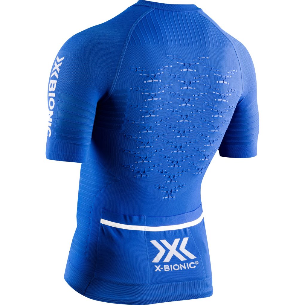 X-Bionic Effektor 4D Cycling Zip Short Sleeve Jersey Men - blue blossom/arctic white