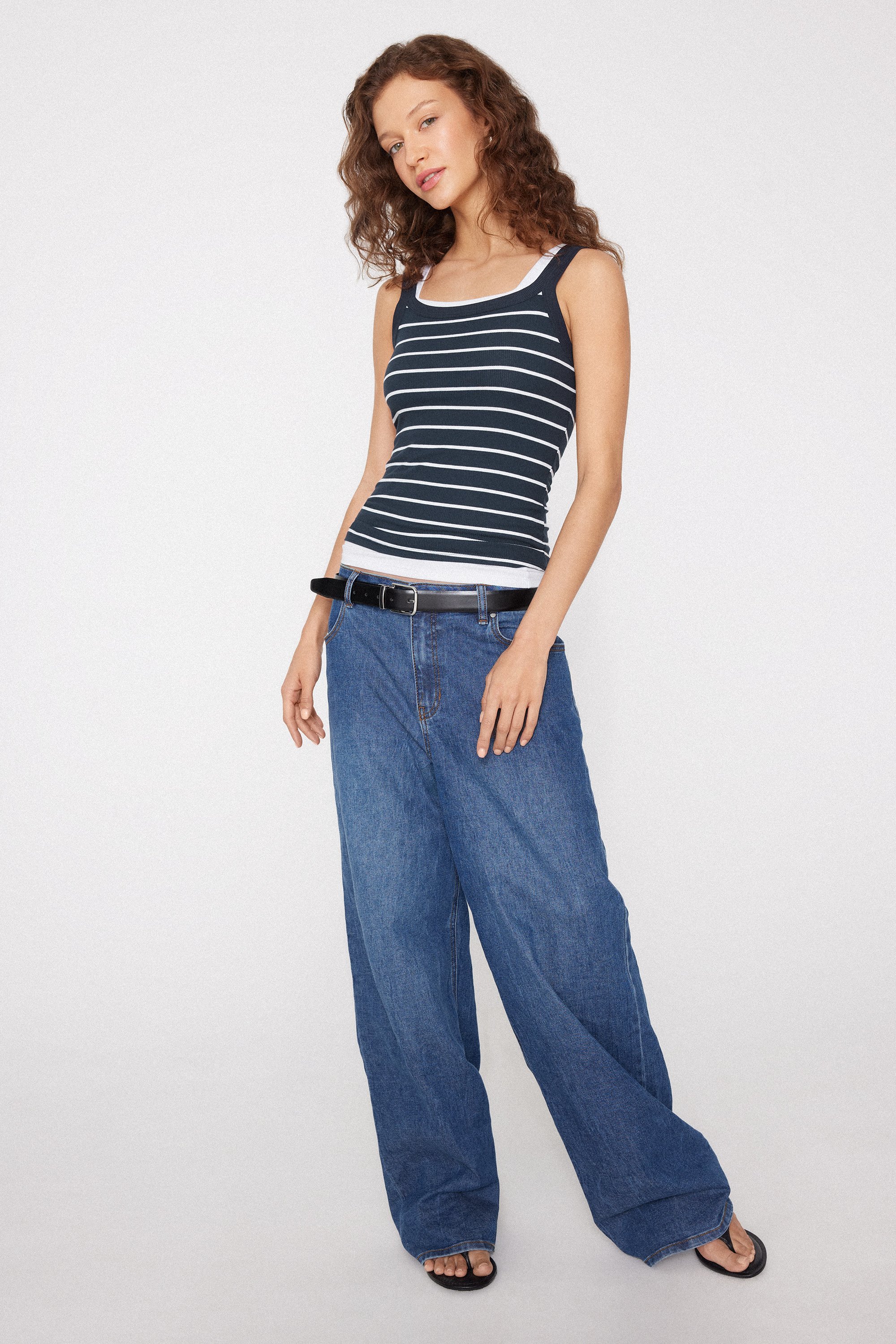 Square Neck Ribbed Cotton Camisole