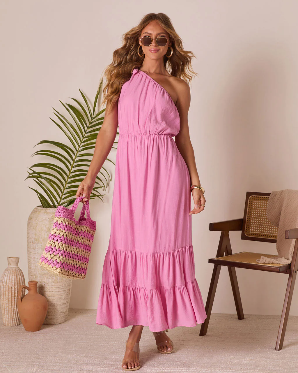 Serene Summer One Shoulder Maxi Dress