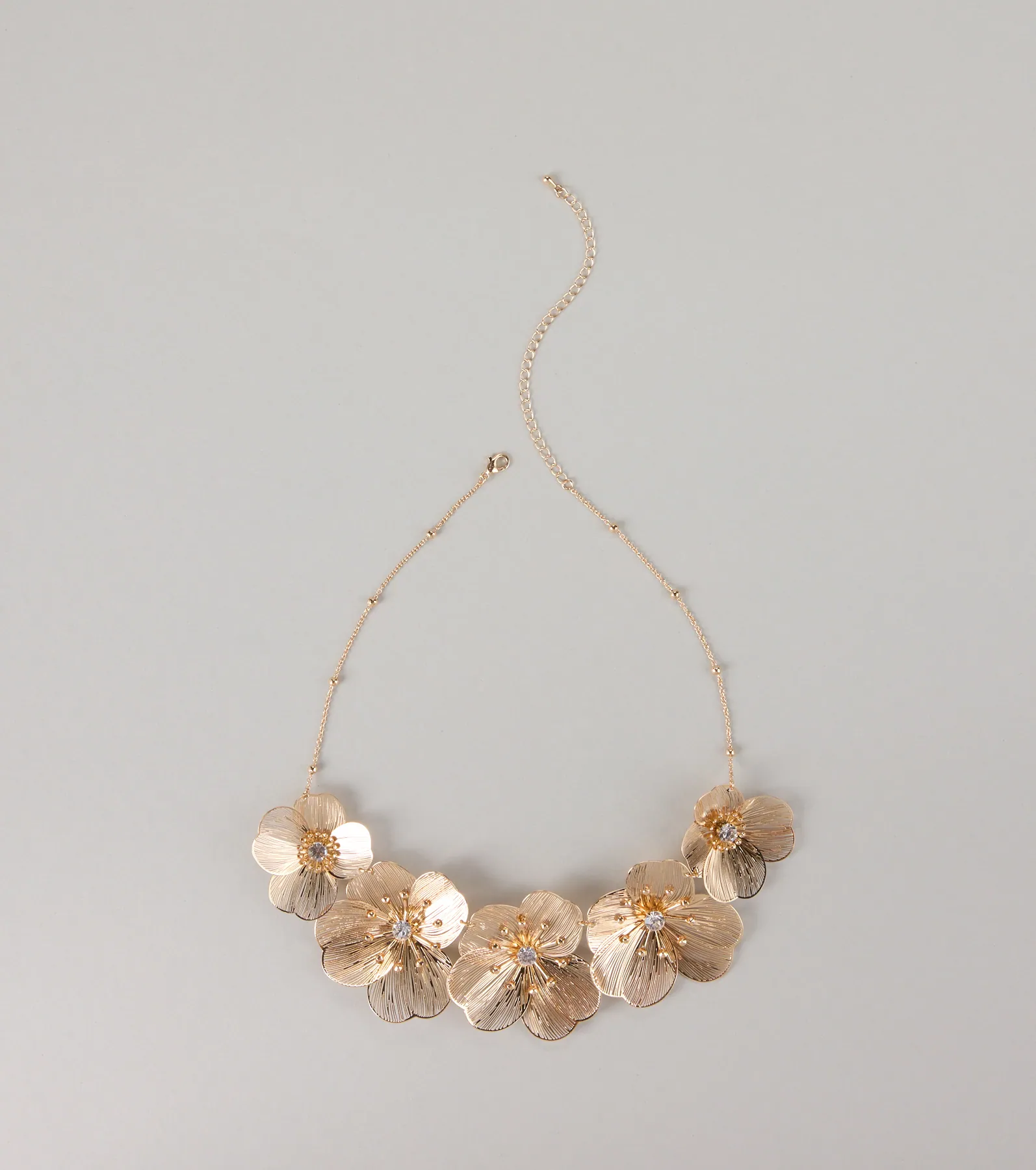 Bloom Boldly Rhinestone Flower Necklace