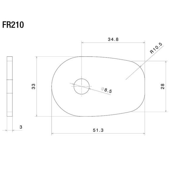 Support Clignotant Rizoma Kawasaki et Yamaha (avant ou arrière selon modèle) - NoirRef : RZ0133 / FR210B
