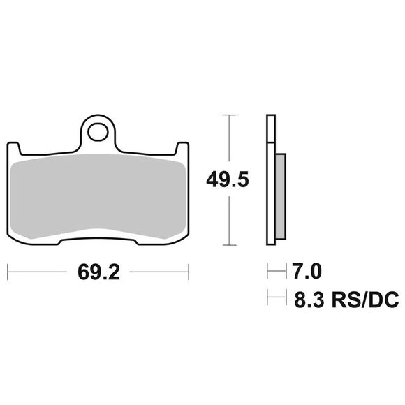 SBS 782HS Sinter Sintered Metal front brake padsRef : 782HS / 782070