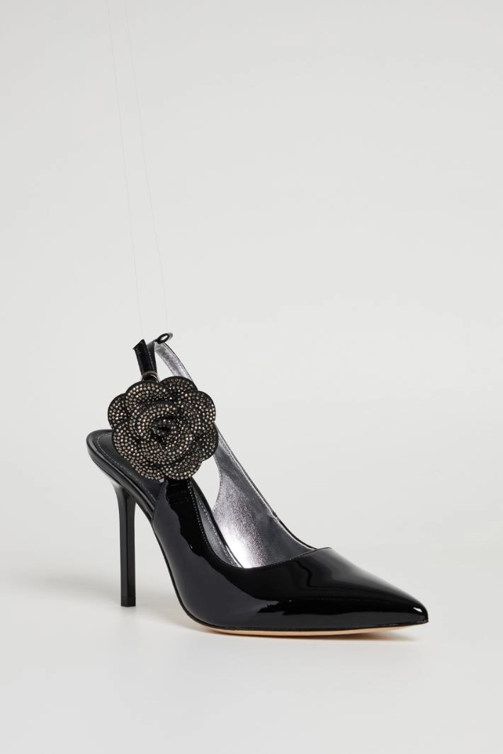 High-heeled slingbacks - BLACK