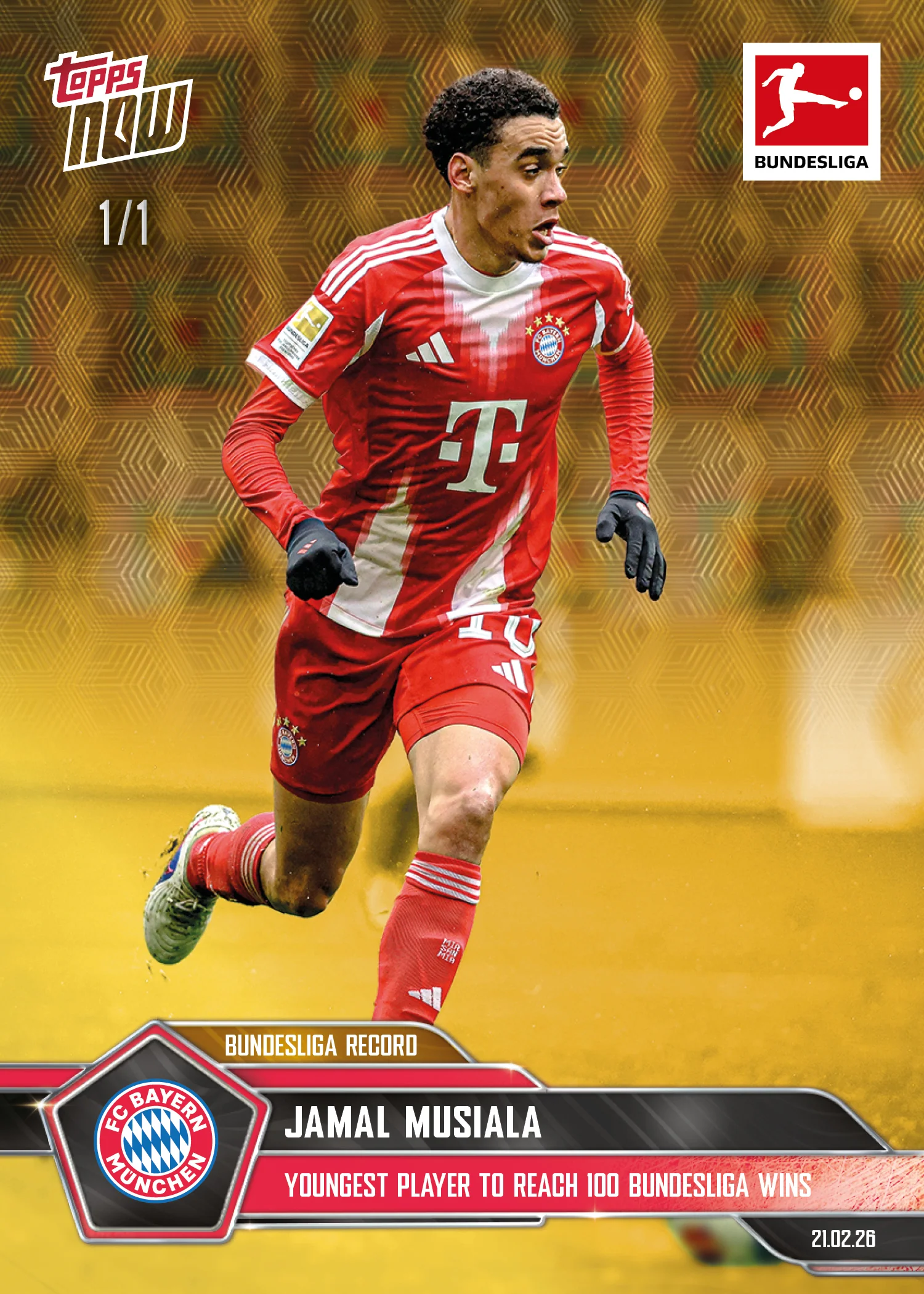 Jamal Musiala - 2025-26 Bundesliga Topps NOW® - Card 128 - PR: 760