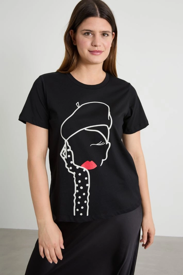 Printed T-shirt - BLACK