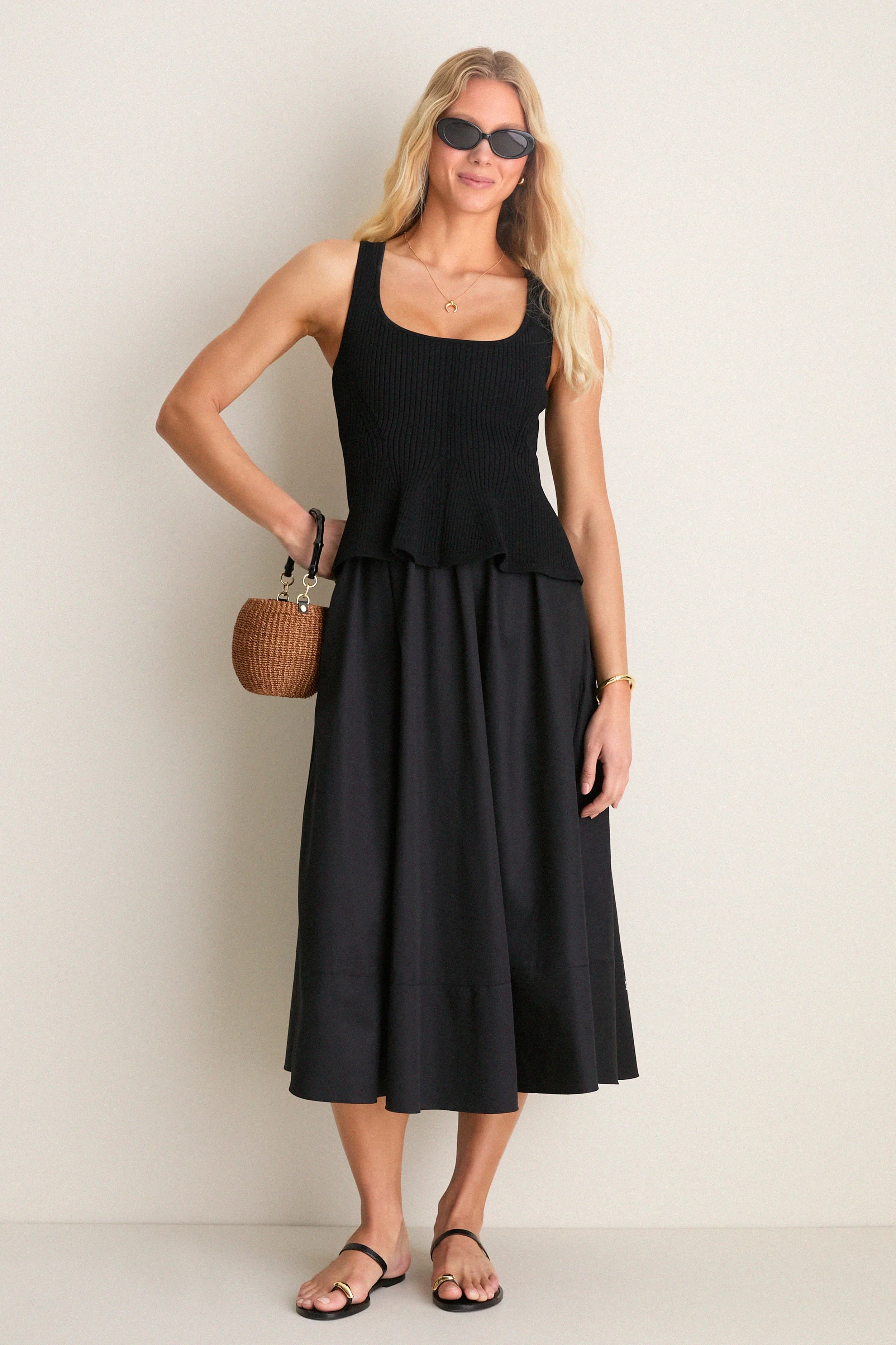Black Peplum Cara Dress