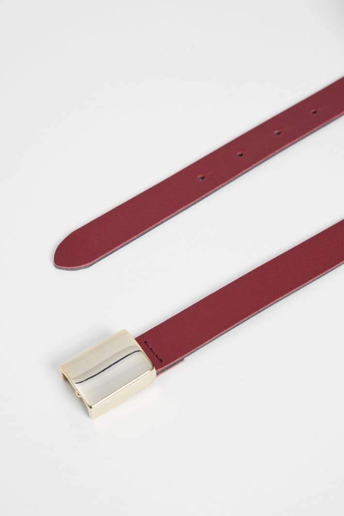 Belt with plate buckle - BORDEAUX