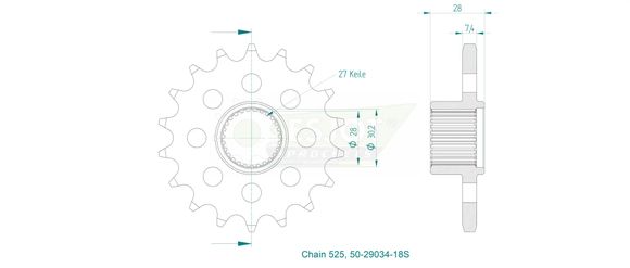 Esjot 18 tooth gearbox output pinionRef: Esjo00103A / 12122380