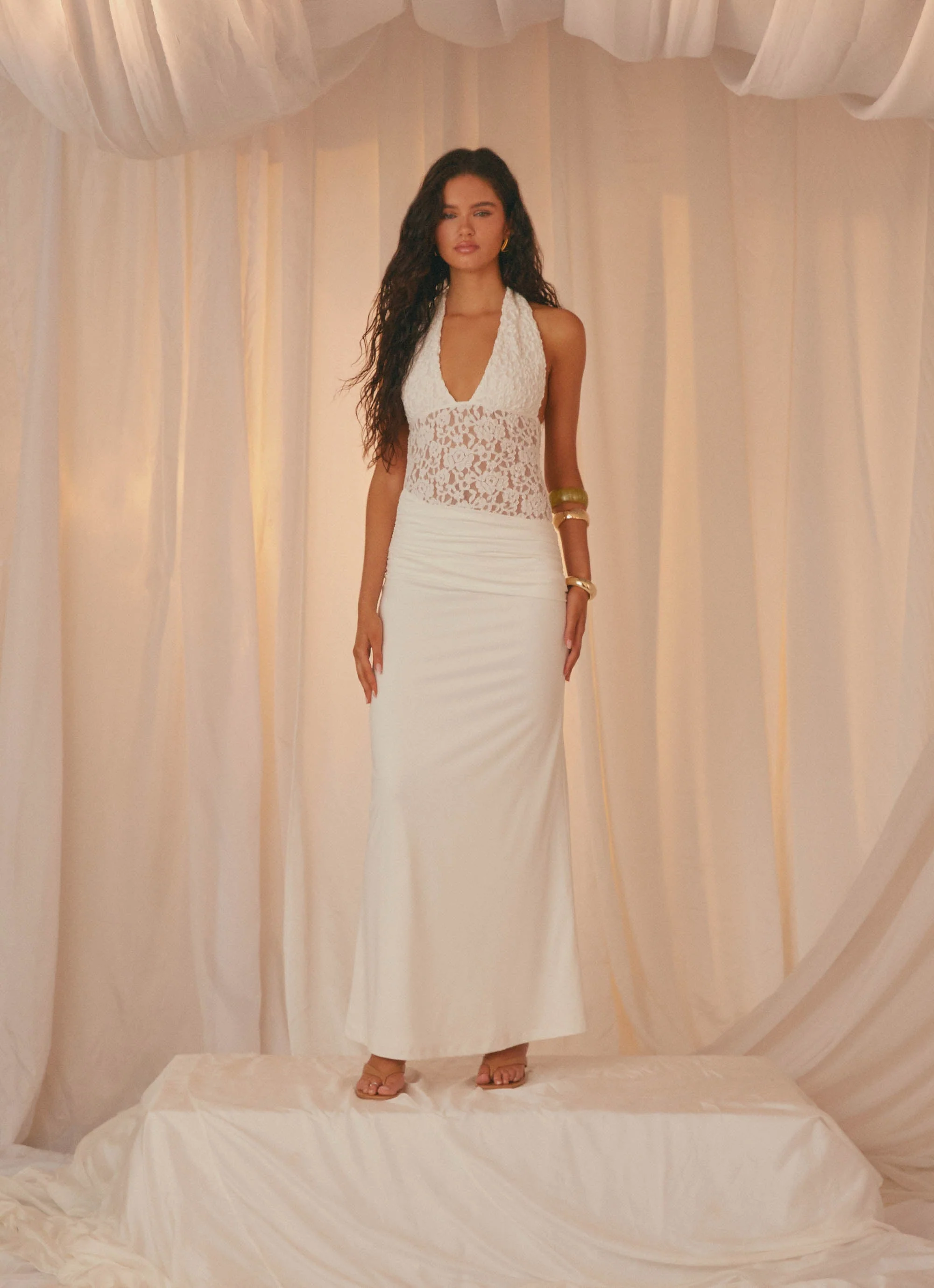 Miri Halter Maxi Dress - Ivory