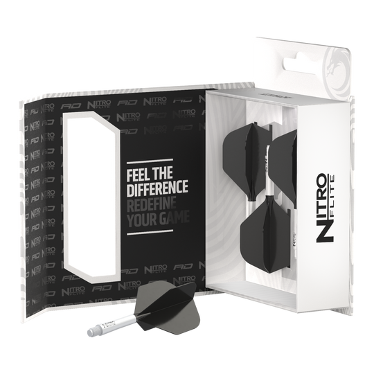 Red Dragon Nitroflite - White Shaft Black No2 Flights