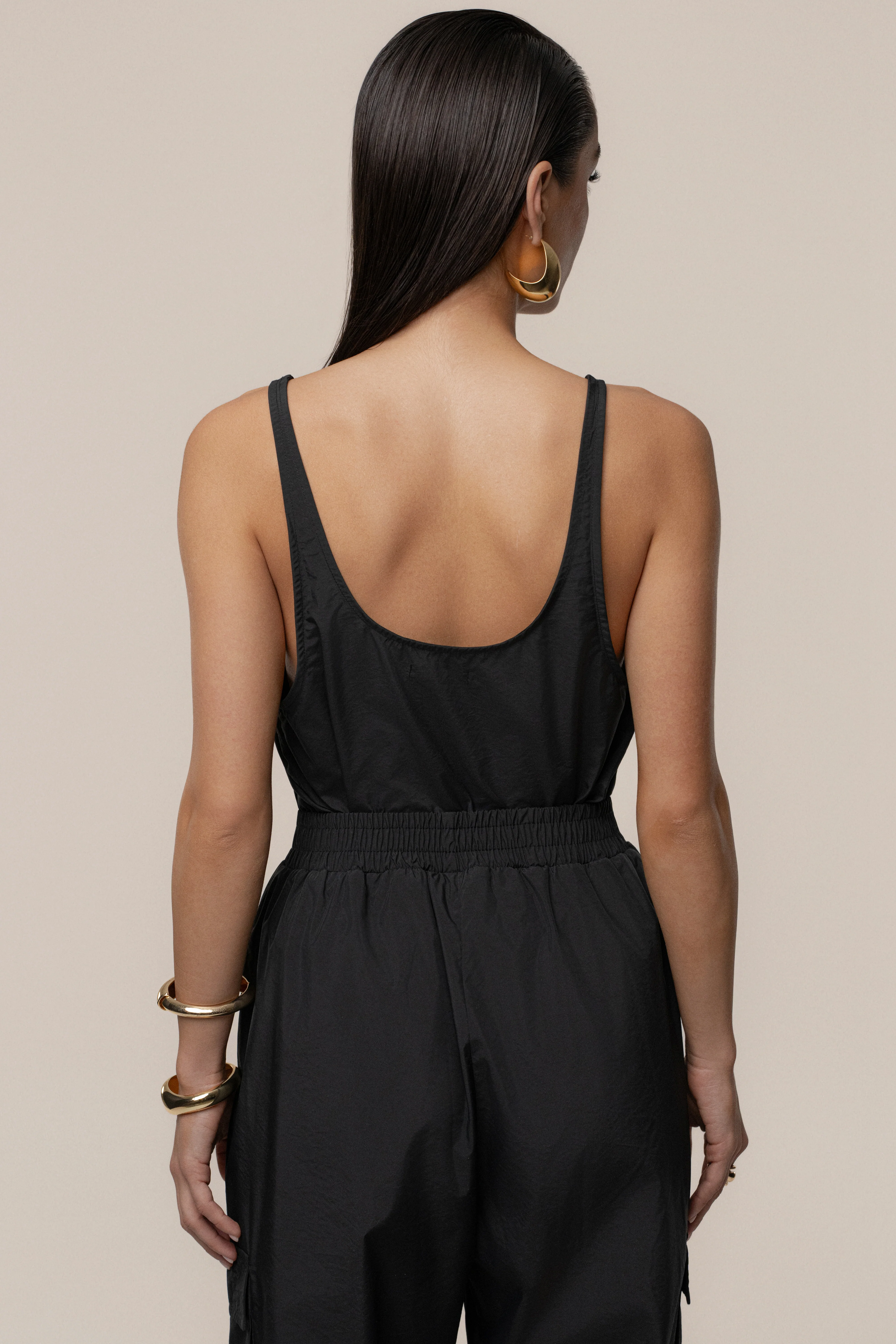 Black Active Scoop Neck Top