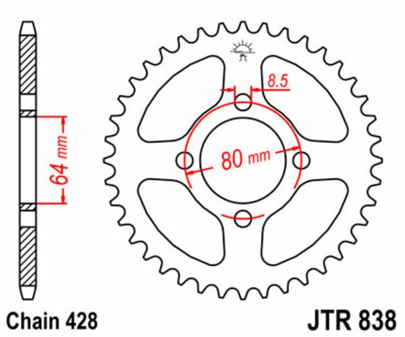 Crown JT. Standard steel 838 - 428Ref: Jtc00179A / 1075151006