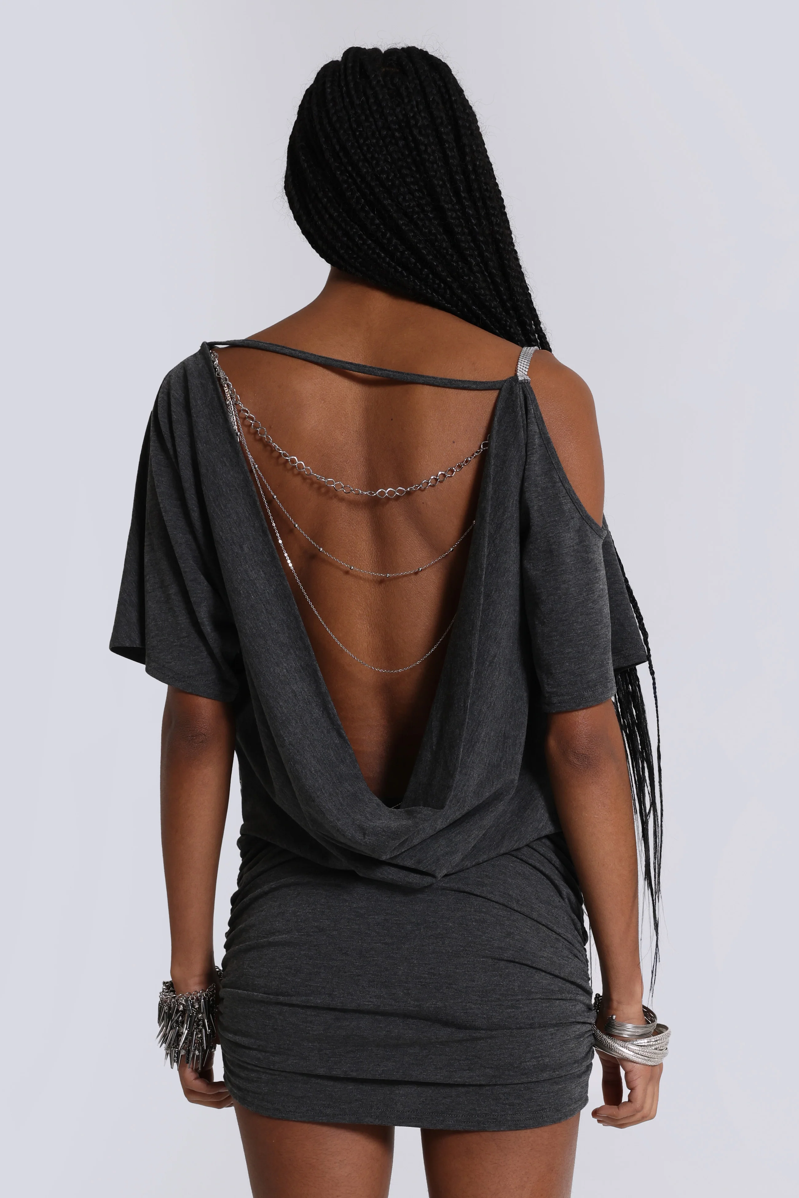 Sky Asymmetric Mini Dress