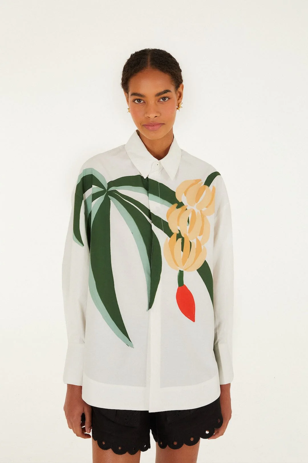Graphic Banana Tree  Applique Shirt